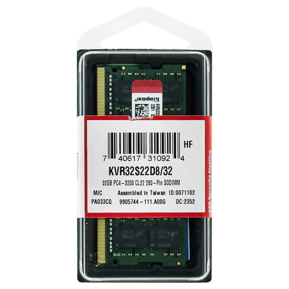 Memória RAM para Notebook Kingston DDR4 32GB 3200MHz