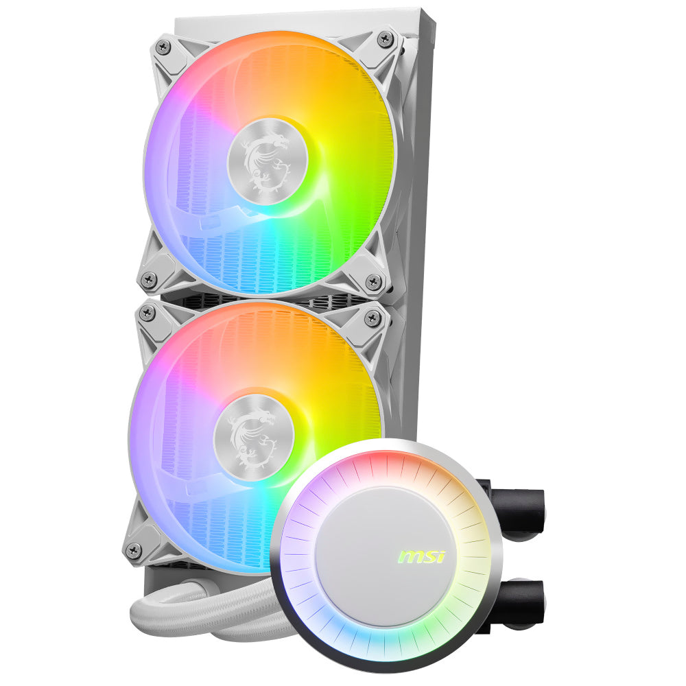 Water Cooler para Processador MSI Mag Coreliquid E240 White ARGB 240MM - Branco