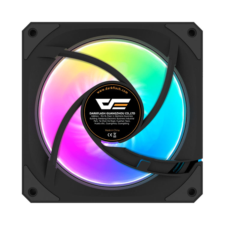 Cooler para Gabinete DarkFlash 12X12 ARGB Preto - Kit com 3