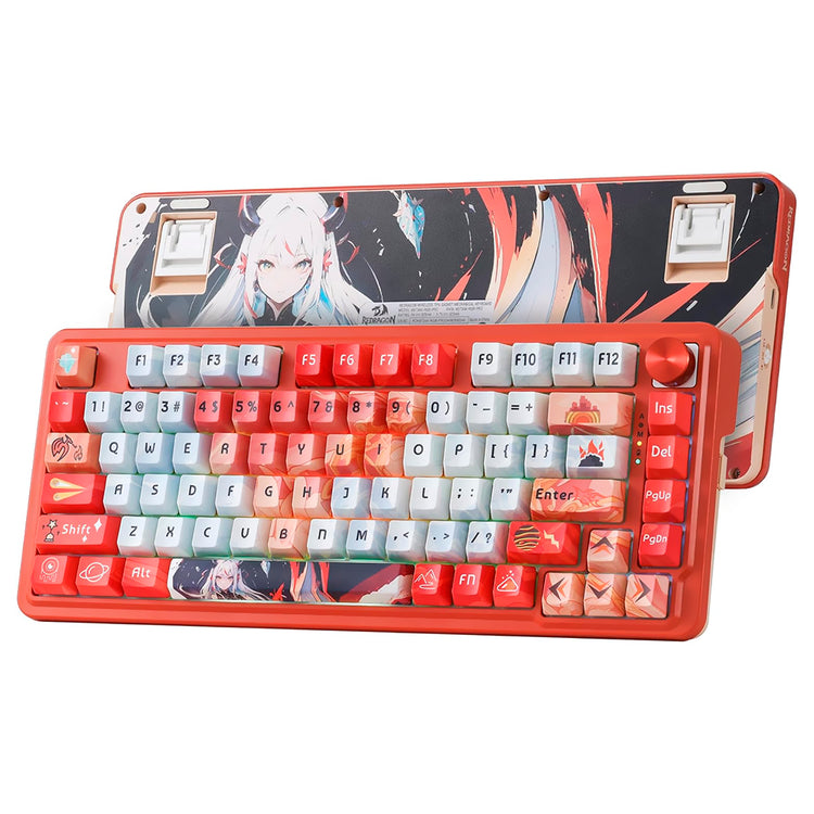 Teclado Gamer Mecânico Redragon K673AK-RGB-PRO Eisa Ucal Pro Wireless / RGB / Inglês - Vermelho