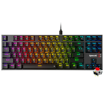 Teclado Gamer Mecânico Redragon K660-RGB Dharma TKL USB / RGB / RED / Inglês - Preto