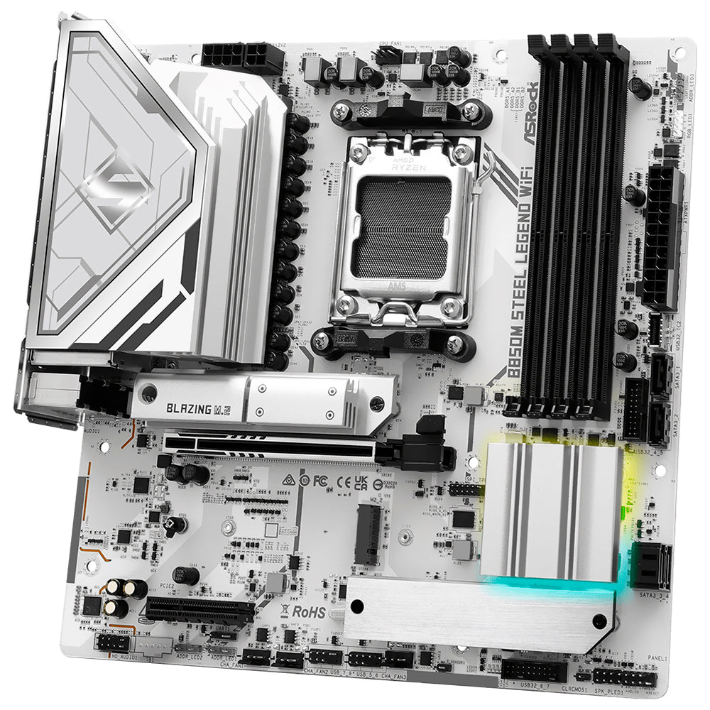Placa Mãe ASRock B850M Steel Legend Wi-Fi Socket AM5 / DDR5