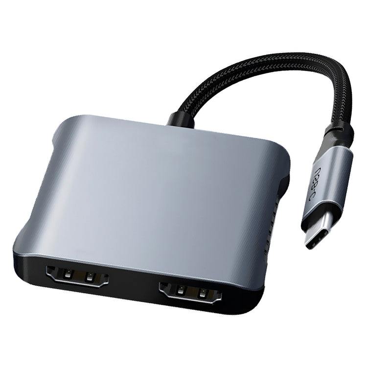 Hub USB-C FTX CT-CM2H8K-AG 115588 4 Portas / 2 HDMI / USB / USB-C Fêmea - Cinza