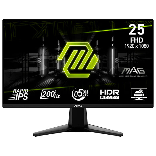 Monitor Gamer MSI Mag 255F E20 25" FHD 200Hz / 0.5Ms - Preto