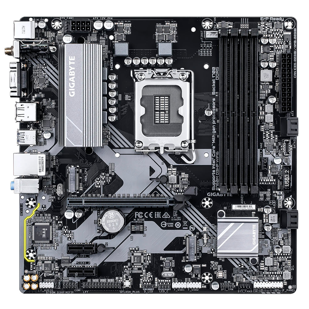 Placa Mãe Gigabyte B760M D3HP Wi-Fi 6 Socket LGA 1700 / DDR5