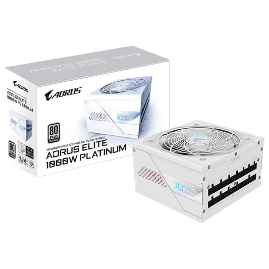 Fonte de Alimentação Gigabyte AORUS Elite P1000W PG5 ICE ATX 3.1 / Modular / 80 Plus Platinum / Bivolt