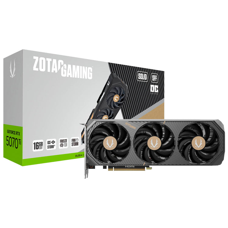 Placa de Vídeo Zotac Gaming Solid SFF OC 16GB GeForce RTX5070TI GDDR7