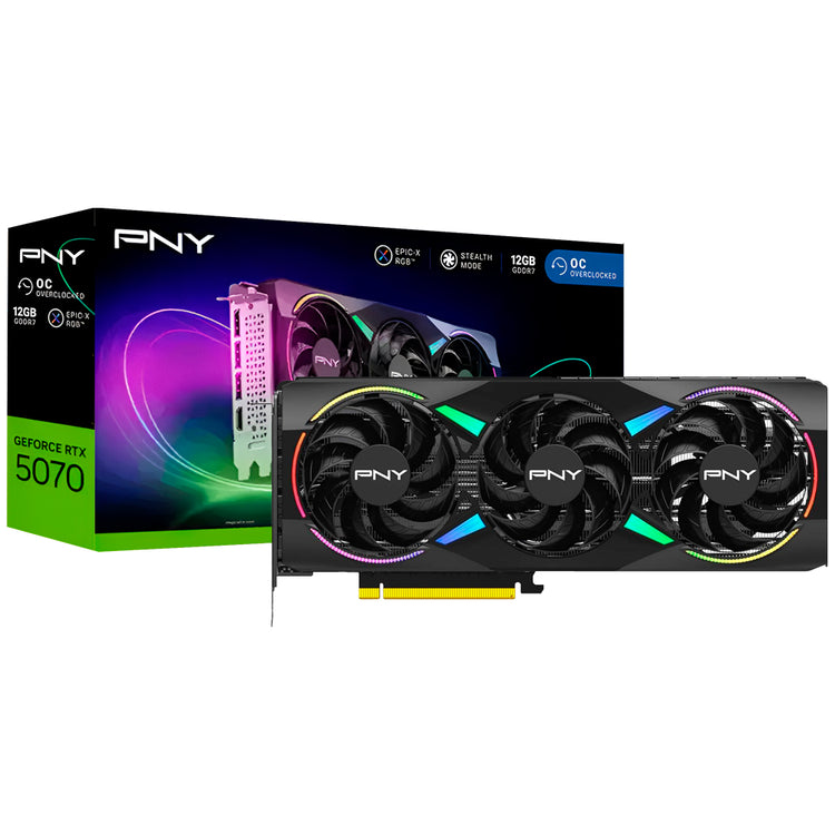 Placa de Vídeo PNY Epic-X OC 12GB GeForce RTX5070 GDDR7 / RGB