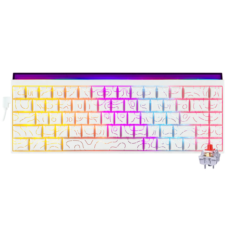Teclado Gamer Mecânico Ajazz NK68 Nacodexx Mini USB / RED / Inglês - Branco