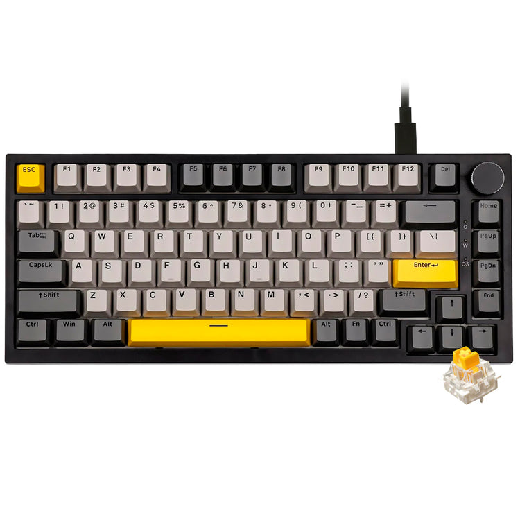 Teclado Gamer Mecânico Ajazz AK820 Nacodexx USB / RGB / Moon Yellow