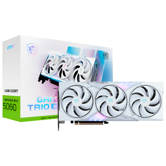 Placa de Vídeo MSI Gaming Trio White OC 8GB GeForce RTX5060 GDDR7