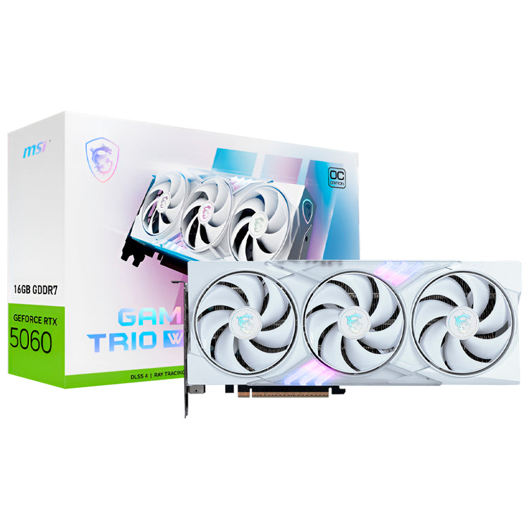 Placa de Vídeo MSI Gaming Trio White OC 8GB GeForce RTX5060 GDDR7