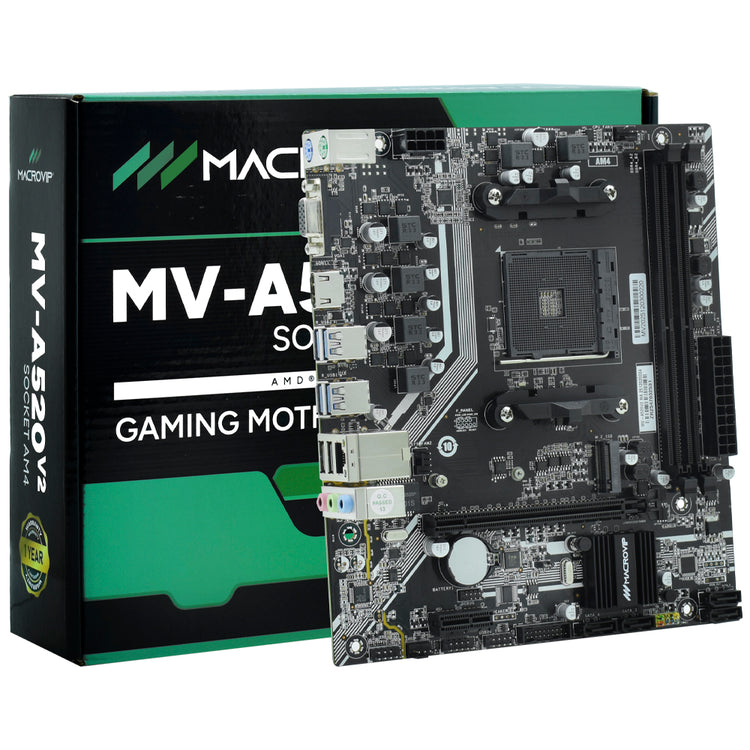 Placa Mãe Macrovip MV-A520V2 Socket AM4 / VGA / DDR4