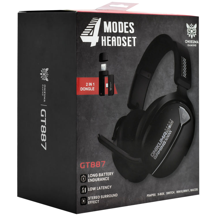 Headset Gamer Onikuma GT887 / Wireless - Preto