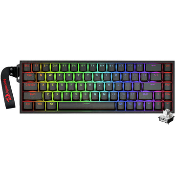 Teclado Gamer Mecânico Redragon Castor Pro Wireless / RGB / Inglês - Preto