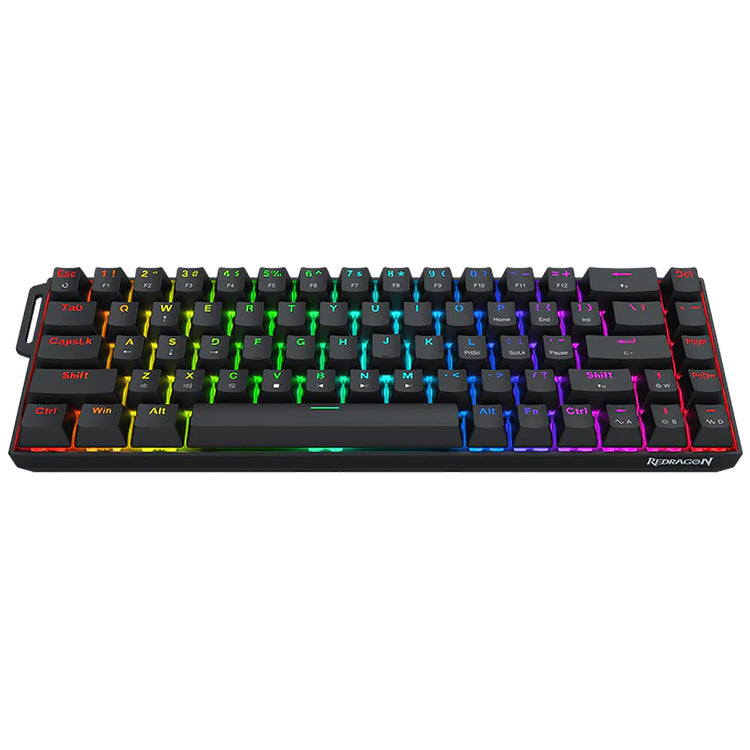 Teclado Gamer Mecânico Redragon Castor Pro Wireless / RGB / Inglês - Preto