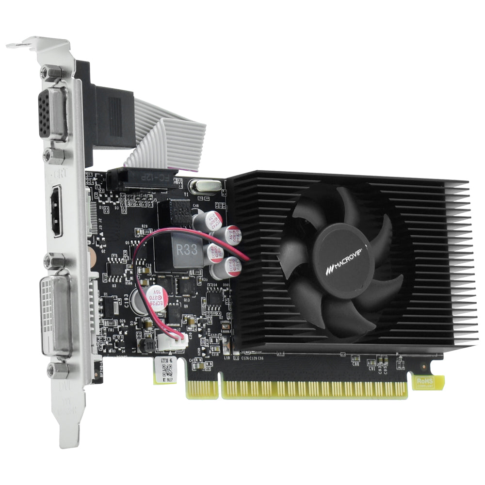 Placa de Vídeo Macrovip 4GB GeForce GT730 V2 DDR3 - Low Profile