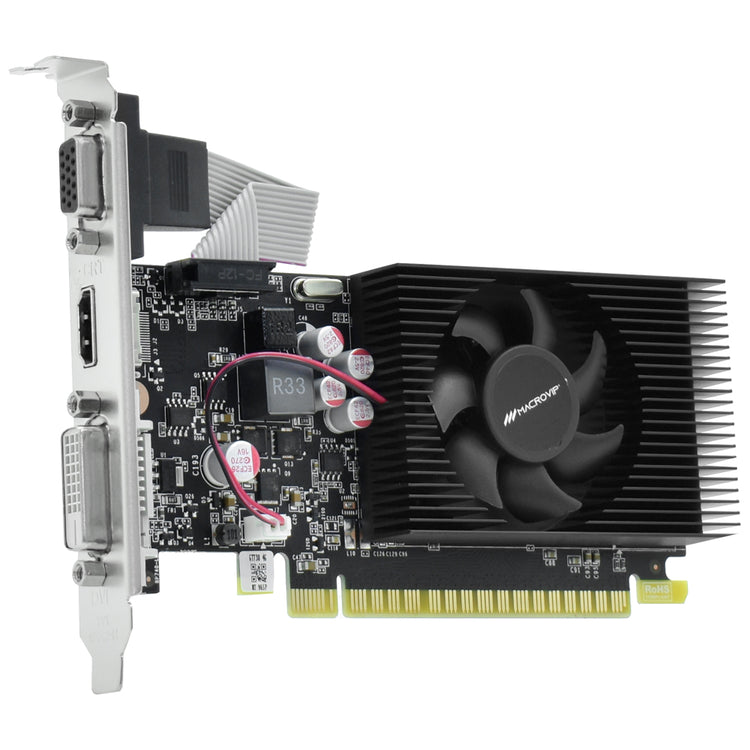 Placa de Vídeo Macrovip 4GB GeForce GT730 V2 DDR3 - Low Profile