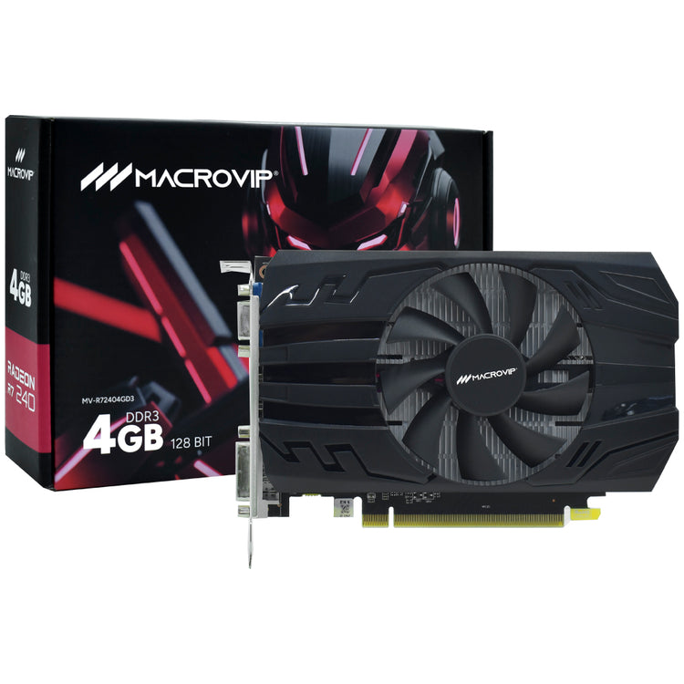 Placa de Vídeo Macrovip 4GB Radeon R7-240 DDR3