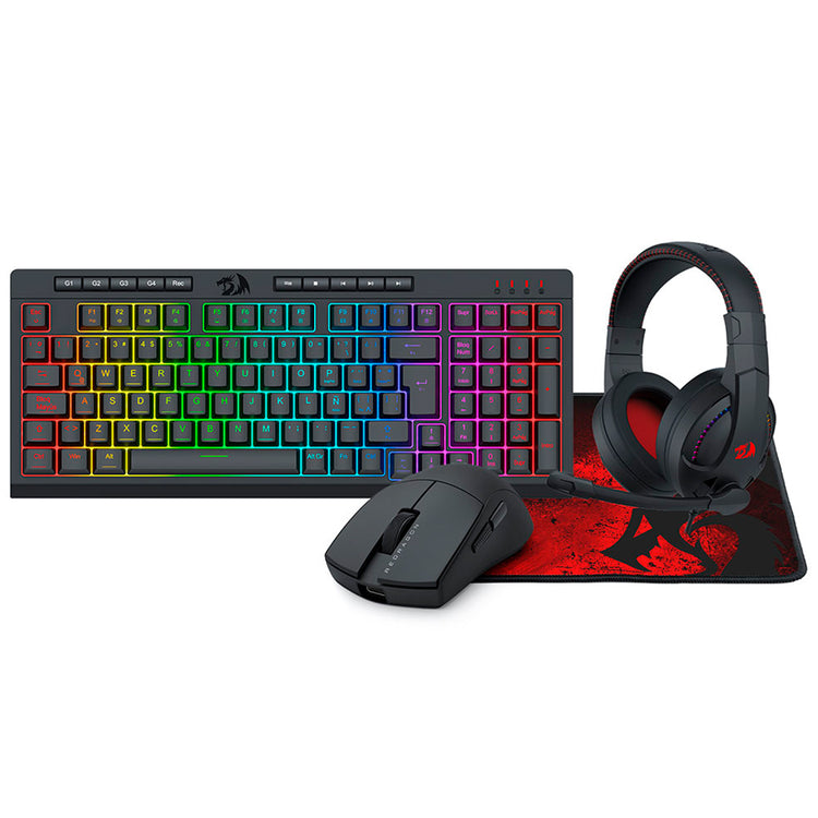 Kit Gamer Redragon Essentials S147 Teclado + Mouse + Mousepad + Fone / RGB