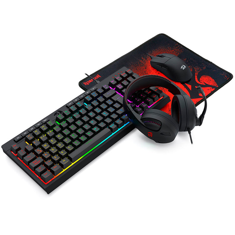 Kit Gamer Redragon Essentials S147 Teclado + Mouse + Mousepad + Fone / RGB