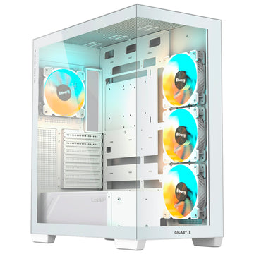 Gabinete Gamer Gigabyte GB-C500PI Panoramic Stealth Ice Mid Tower / 4 Cooler / ARGB