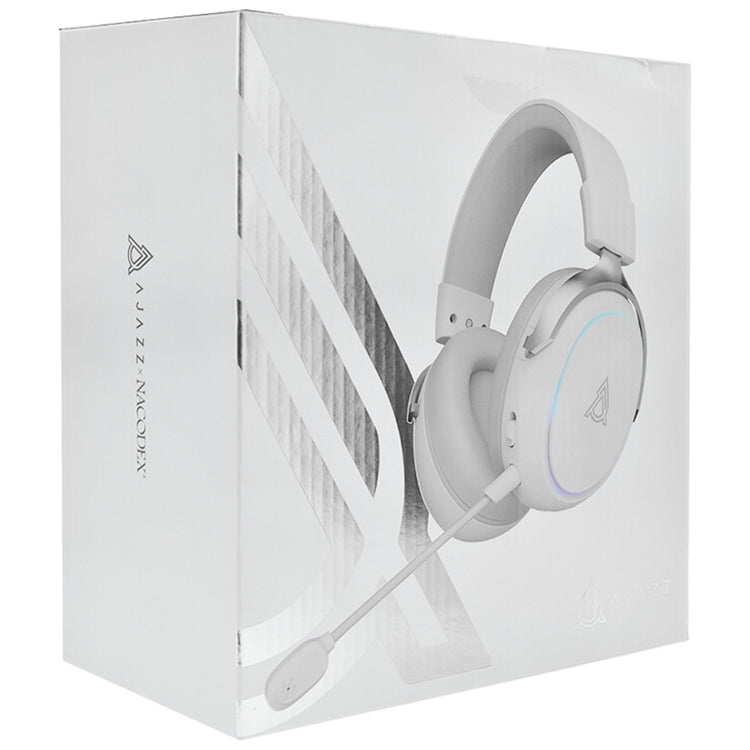 Headset Gamer Ajazz AHW10 RGB / Com Fio - Branco / Cinza