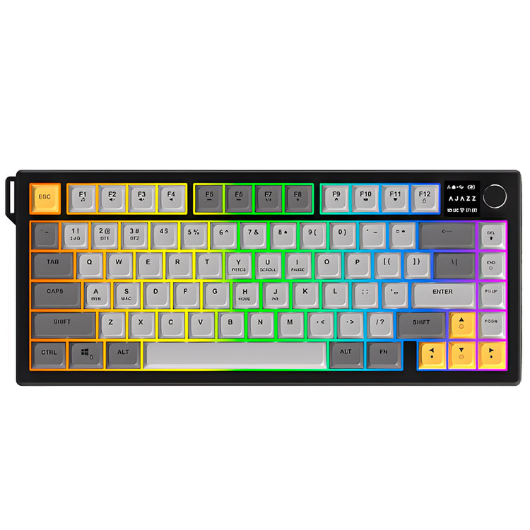 Teclado Gamer Ajazz AF82 Nacodexx Wireless / RGB / Inglês - Preto / Cinza