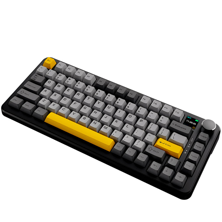Teclado Gamer Ajazz AF82 Nacodexx Wireless / RGB / Inglês - Preto / Cinza