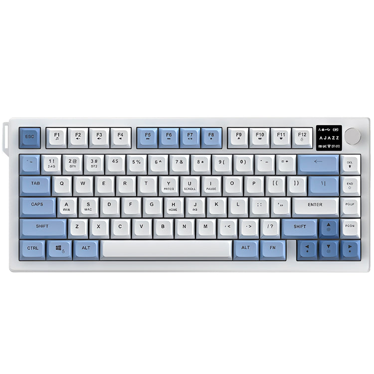 Teclado Gamer Ajazz AF82 Nacodexx Wireless / RGB / Inglês - Azul / Branco