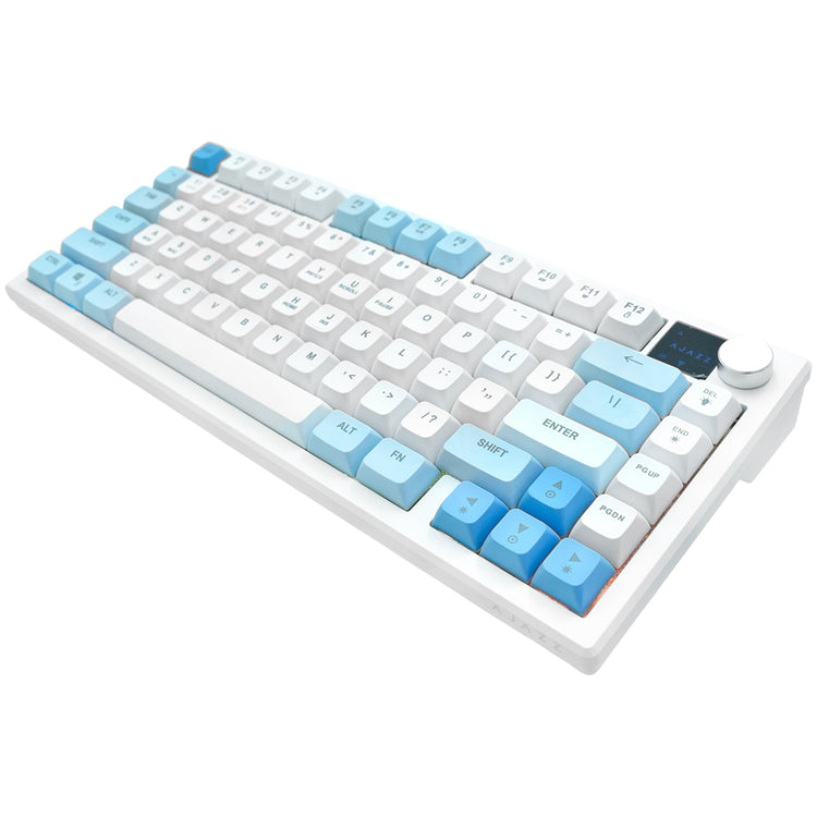 Teclado Gamer Ajazz AF82 Nacodexx Wireless / RGB / Inglês - Azul / Branco