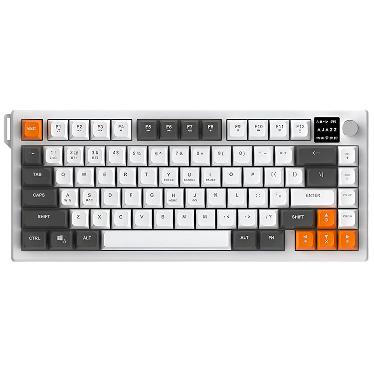 Teclado Gamer Ajazz AF82 Nacodexx Wireless / RGB / Inglês - Cinza / Branco