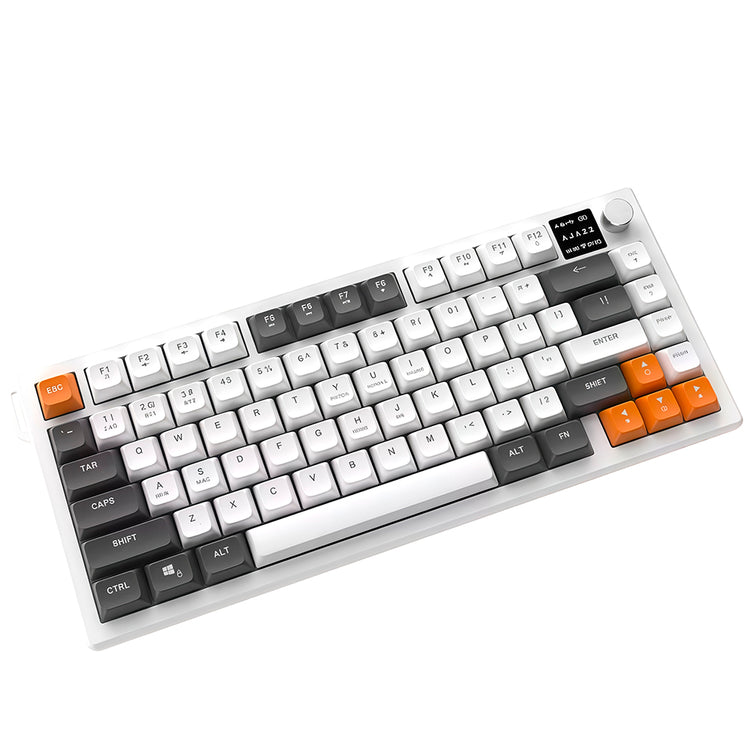 Teclado Gamer Ajazz AF82 Nacodexx Wireless / RGB / Inglês - Cinza / Branco