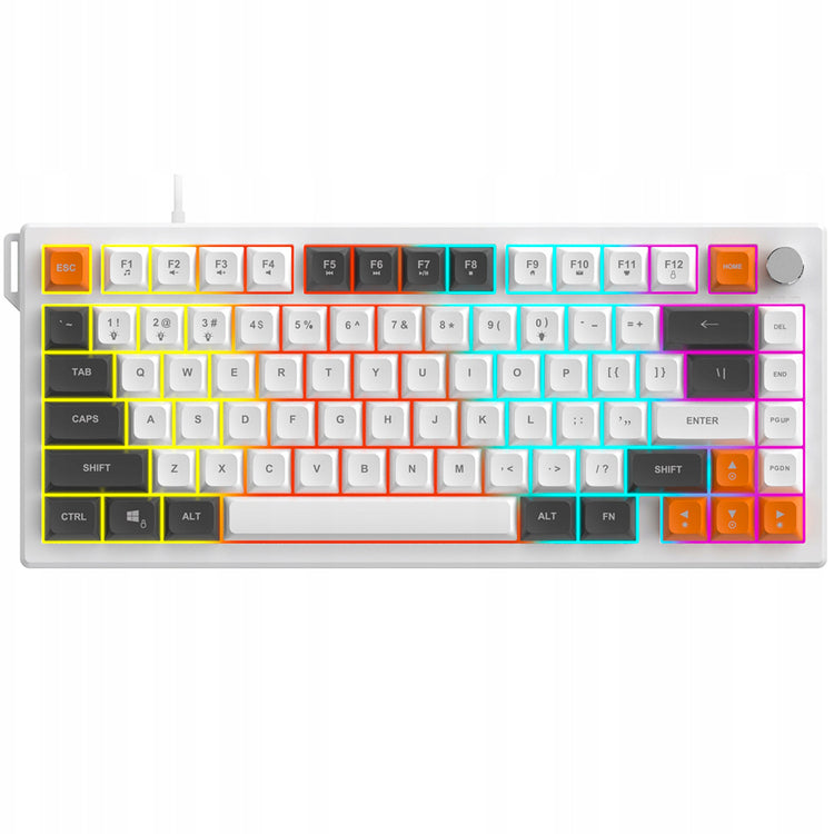 Teclado Gamer Ajazz AF82 Nacodexx USB / RGB / Inglês - Cinza / Branco