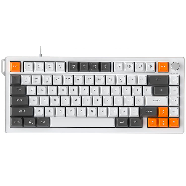 Teclado Gamer Ajazz AF82 Nacodexx USB / RGB / Inglês - Cinza / Branco