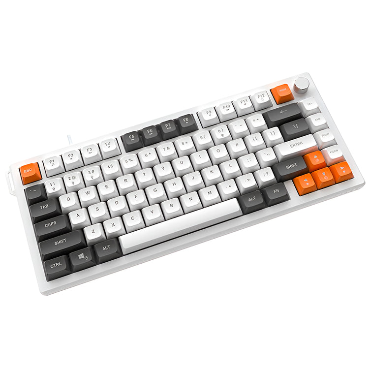 Teclado Gamer Ajazz AF82 Nacodexx USB / RGB / Inglês - Cinza / Branco