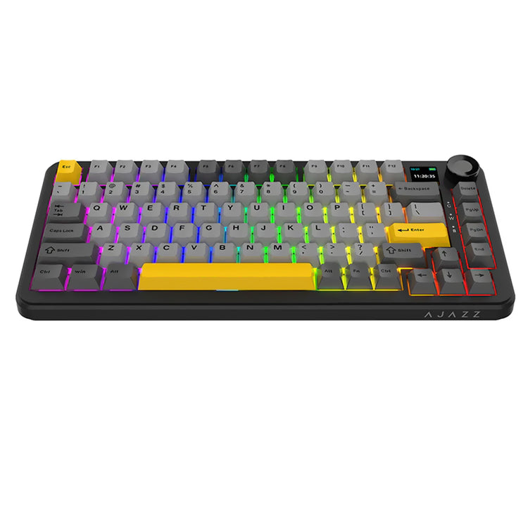 Teclado Gamer Mecânico Ajazz AK820 Max Plus Nacodexx / Maillard / Wireless / RGB / Inglês - Preto / Cinza