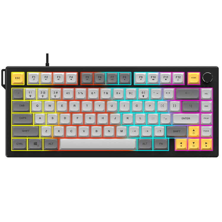 Teclado Gamer Ajazz AF82 Nacodexx USB / RGB / Inglês - Preto / Cinza