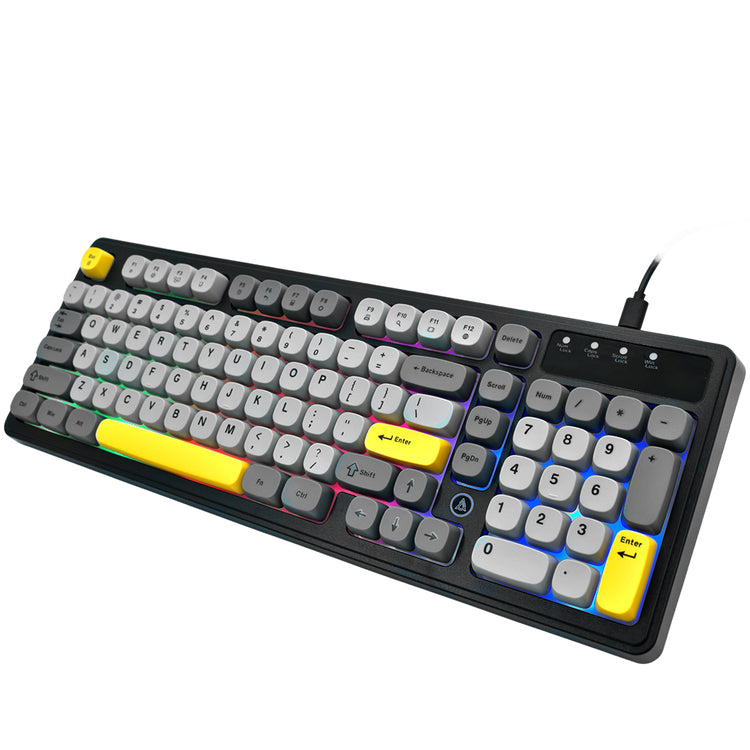 Teclado Gamer Ajazz AF98 Nacodexx USB / RGB / Inglês - Preto / Cinza