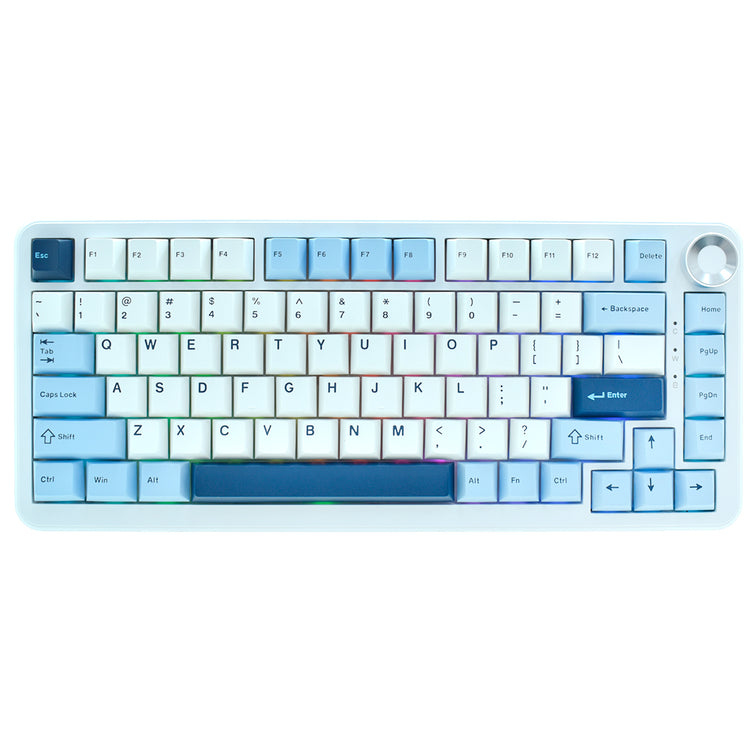 Teclado Gamer Mecânico Ajazz AK820 Max Plus Nacodexx / Day Dream / Wireless / RGB / Inglês - Branco / Azul