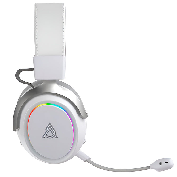 Headset Gamer Ajazz AHM10 Max RGB Wireless - Branco / Cinza