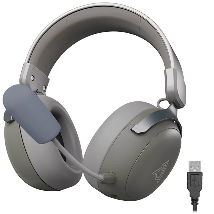 Headset Gamer Ajazz AHM08 Max / Wireless - Cinza / Branco