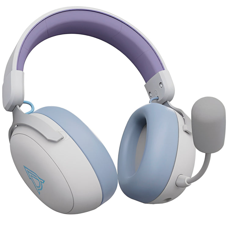 Headset Gamer Ajazz AHM08 Max / Wireless - Branco / Roxo