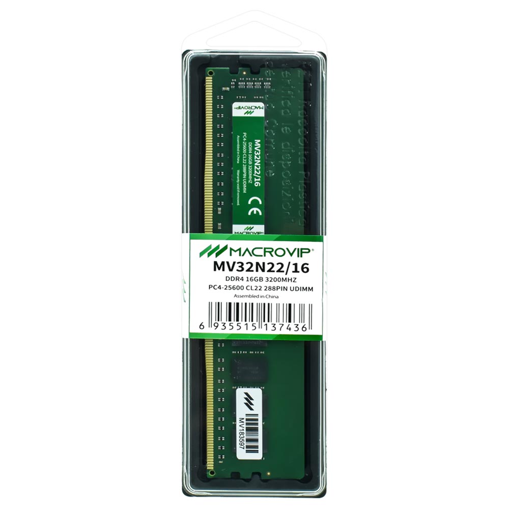 Memória RAM Macrovip DDR4 16GB 3200MHz