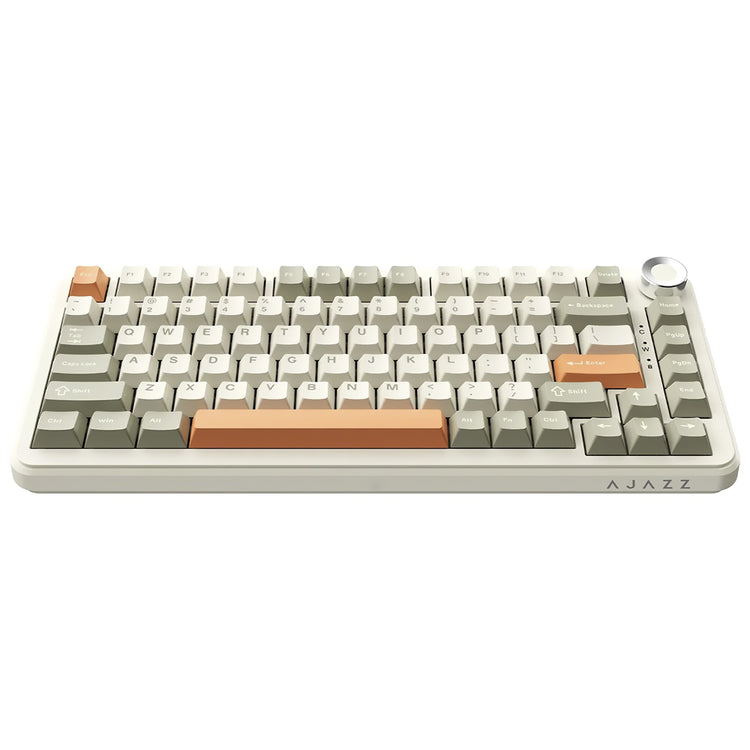 Teclado Gamer Mecânico Ajazz AK820 Max Plus Nacodexx / Flying Fish / Wireless / RGB / Inglês - Gray Cream Orange