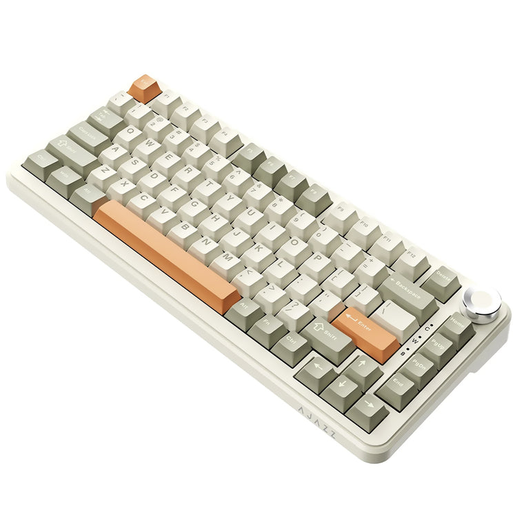 Teclado Gamer Mecânico Ajazz AK820 Max Plus Nacodexx / Flying Fish / Wireless / RGB / Inglês - Gray Cream Orange